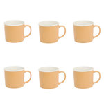 SECRET DE GOURMET Lot de 6 Mugs en Porcelaine  Nature  38cl Ocre