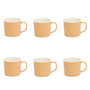 Voir la diapositive 1 : SECRET DE GOURMET Lot de 6 Mugs en Porcelaine  Nature  38cl Ocre