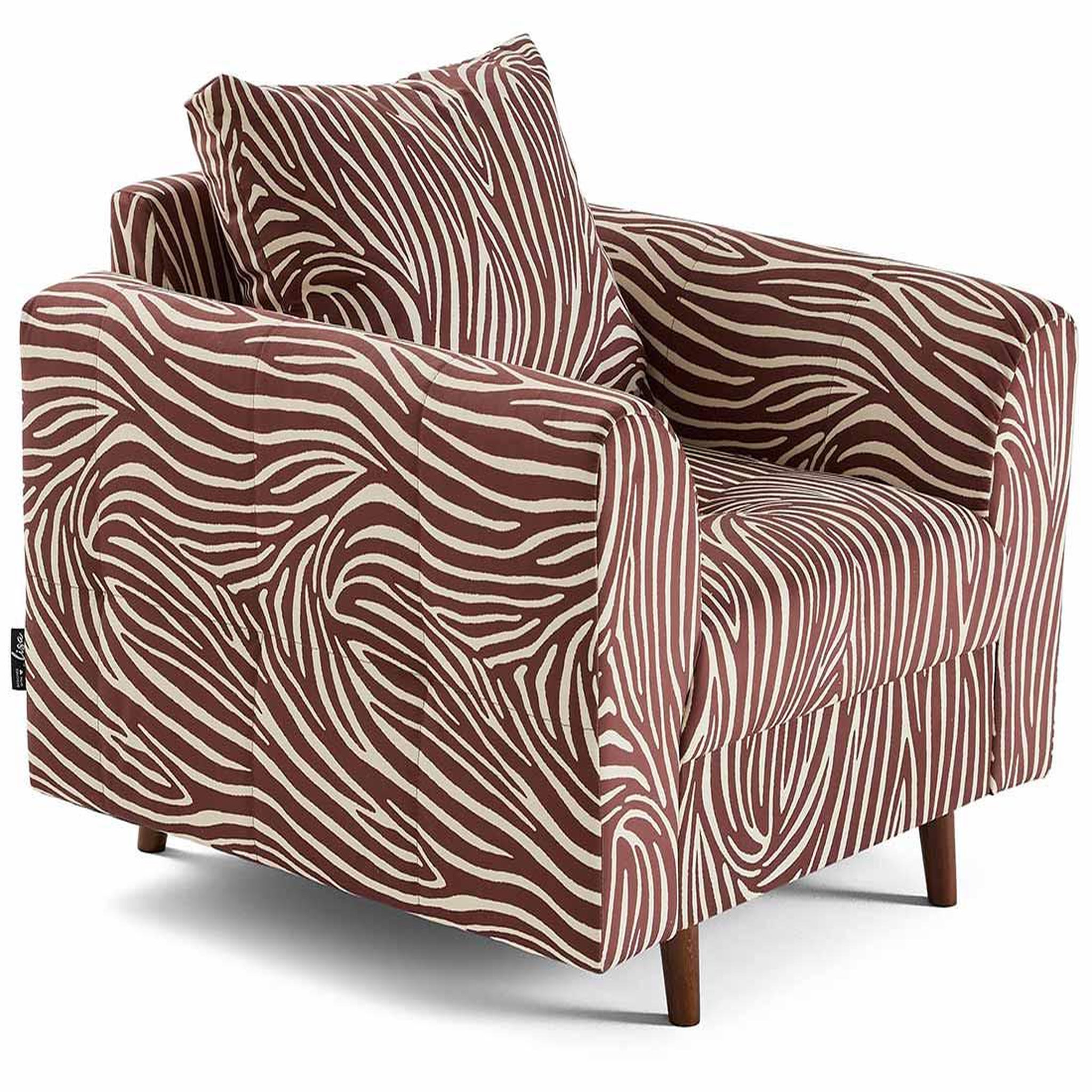 Voir la diapositive 2 : LISA DESIGN Rune - fauteuil zèbre en velours