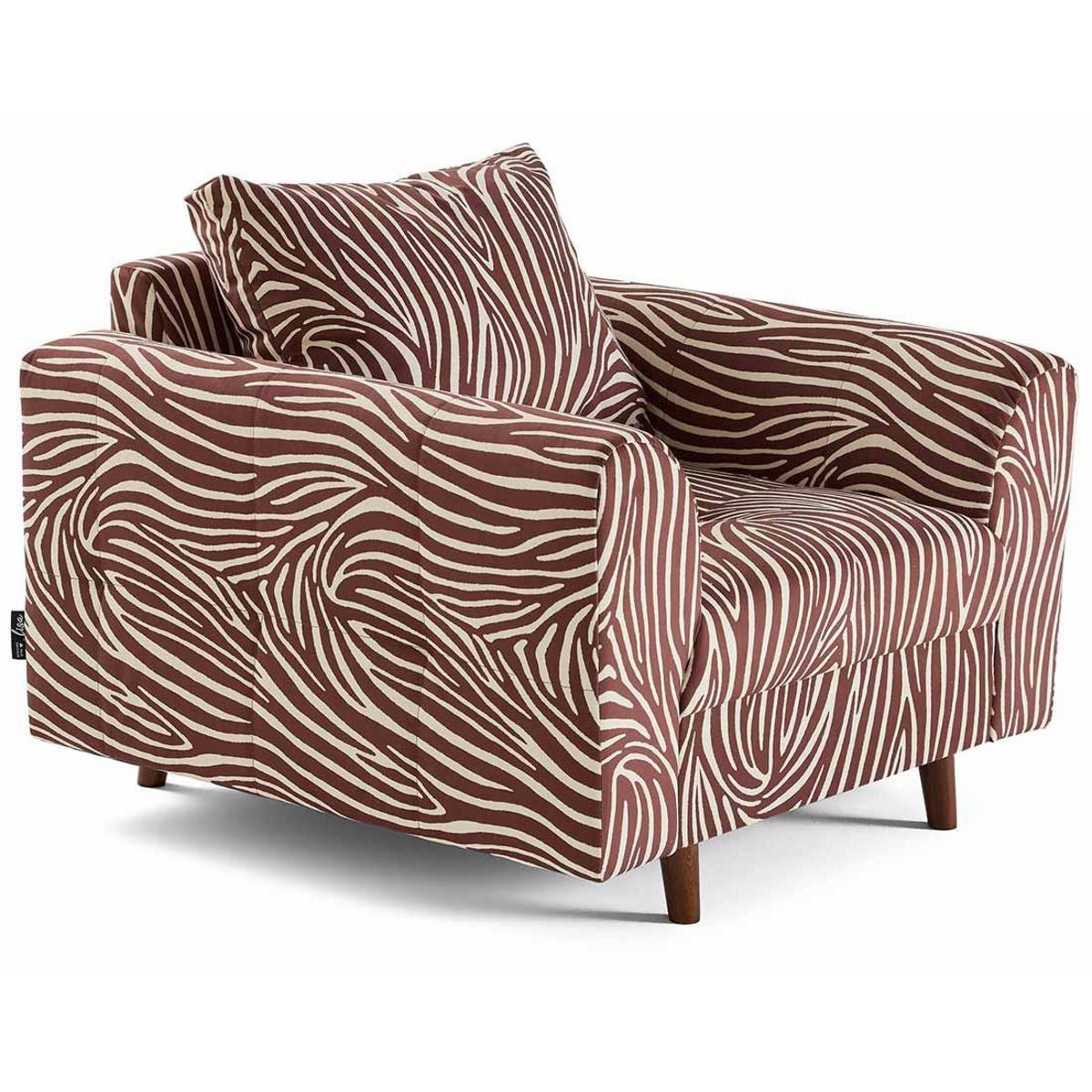 LISA DESIGN Rune - fauteuil zèbre en velours