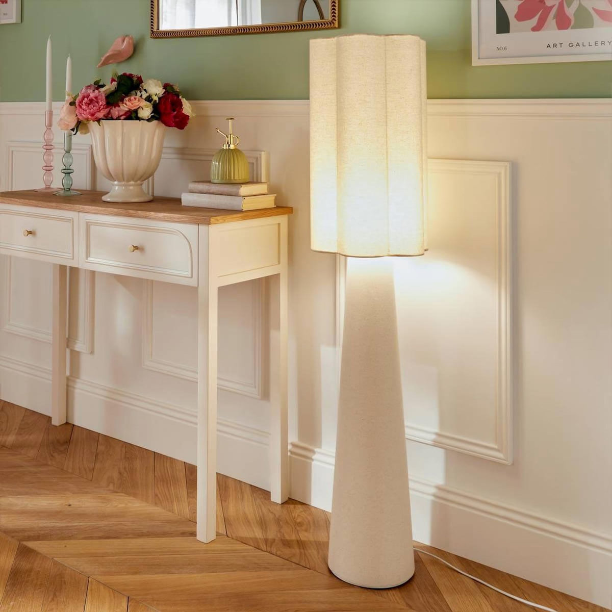 ATMOSPHERA Lampadaire Design Fleur  Blanca  124cm Beige