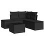 Voir la diapositive 2 : VIDAXL Salon de jardin 6 pcs avec coussins noir resine tressee