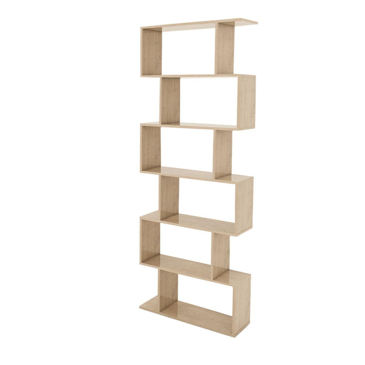 TOILINUX Etagère Bibliothèque Aaron - effet Chêne - 192 x 70 x 24 cm
