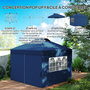 Voir la diapositive 5 : OUTSUNNY Tonnelle barnum pop-up pliant 2,97L x 2,97l x 2,84H m sac transport inclus bleu