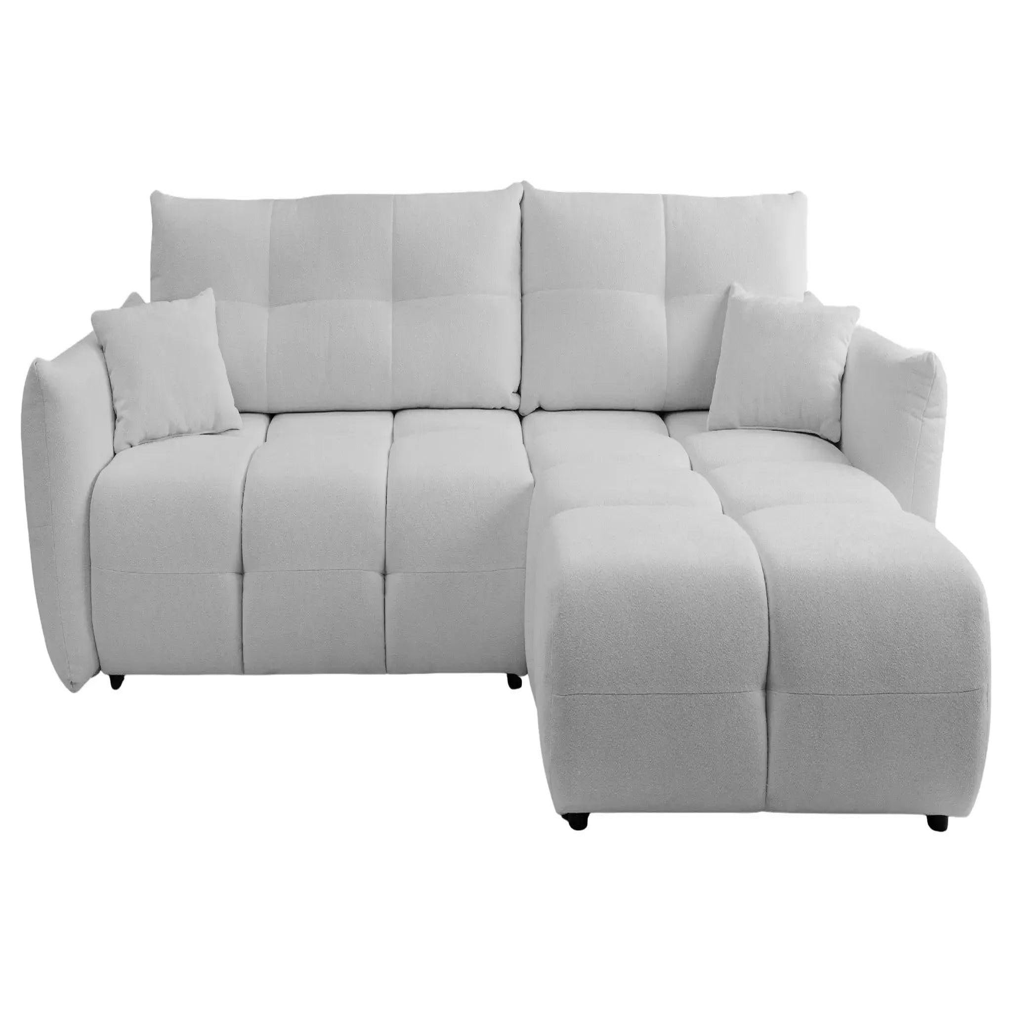 Voir la diapositive 1 : CASANOVA PARIS June - canapé d'angle convertible tissu bouclette