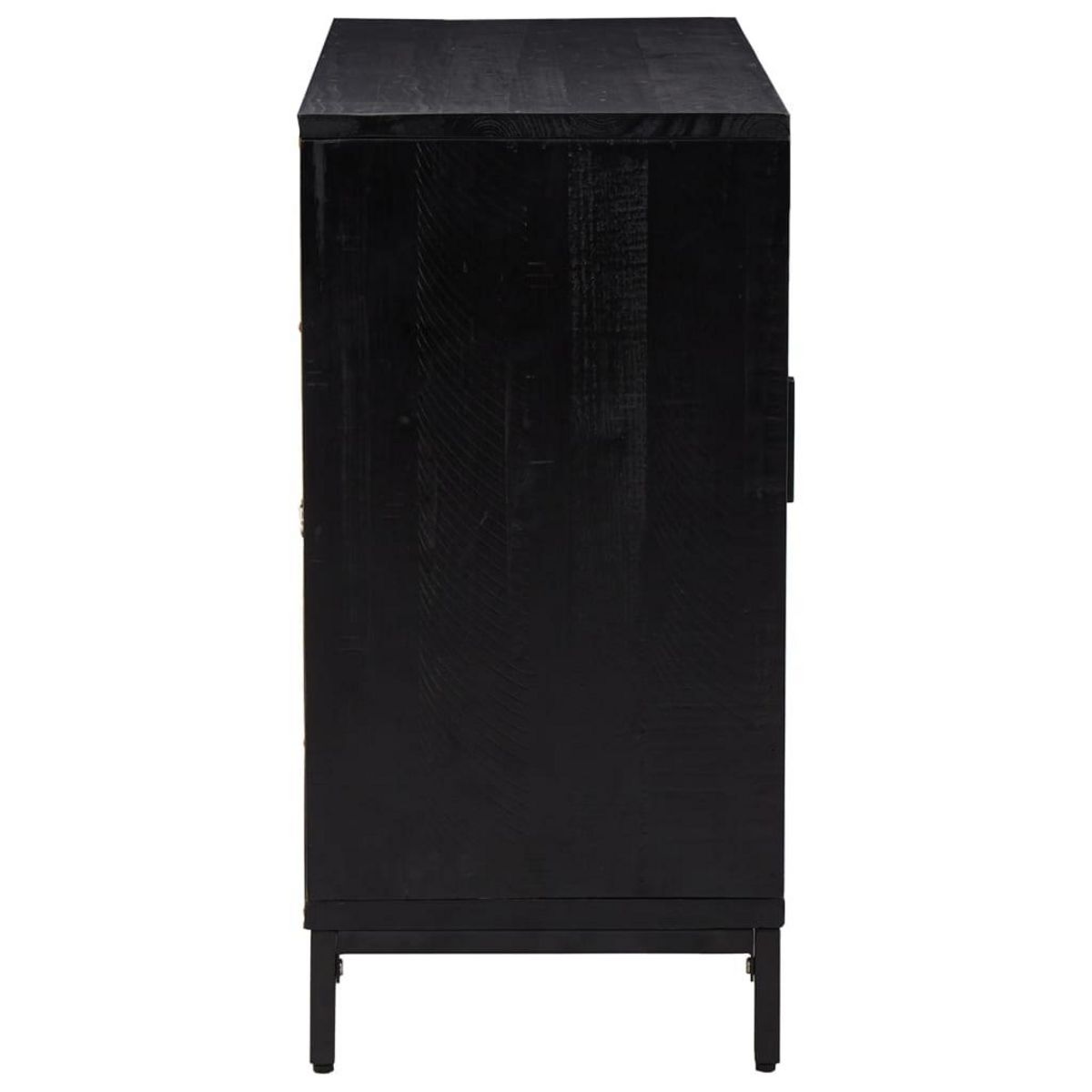 VIDAXL Buffet Noir 75x35x70 cm Bois de pin massif