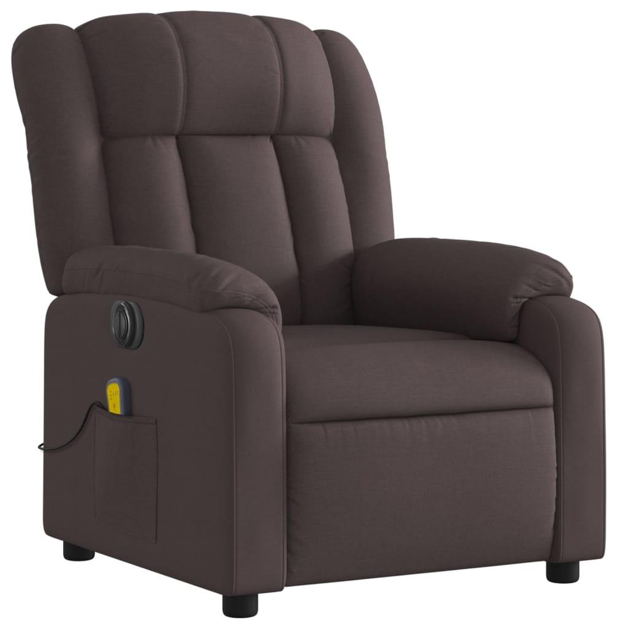 Voir la diapositive 4 : VIDAXL Fauteuil inclinable de massage electrique Marron fonce Tissu
