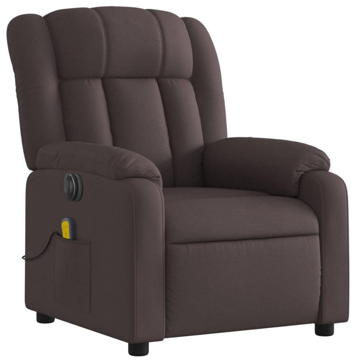 VIDAXL Fauteuil inclinable de massage electrique Marron fonce Tissu