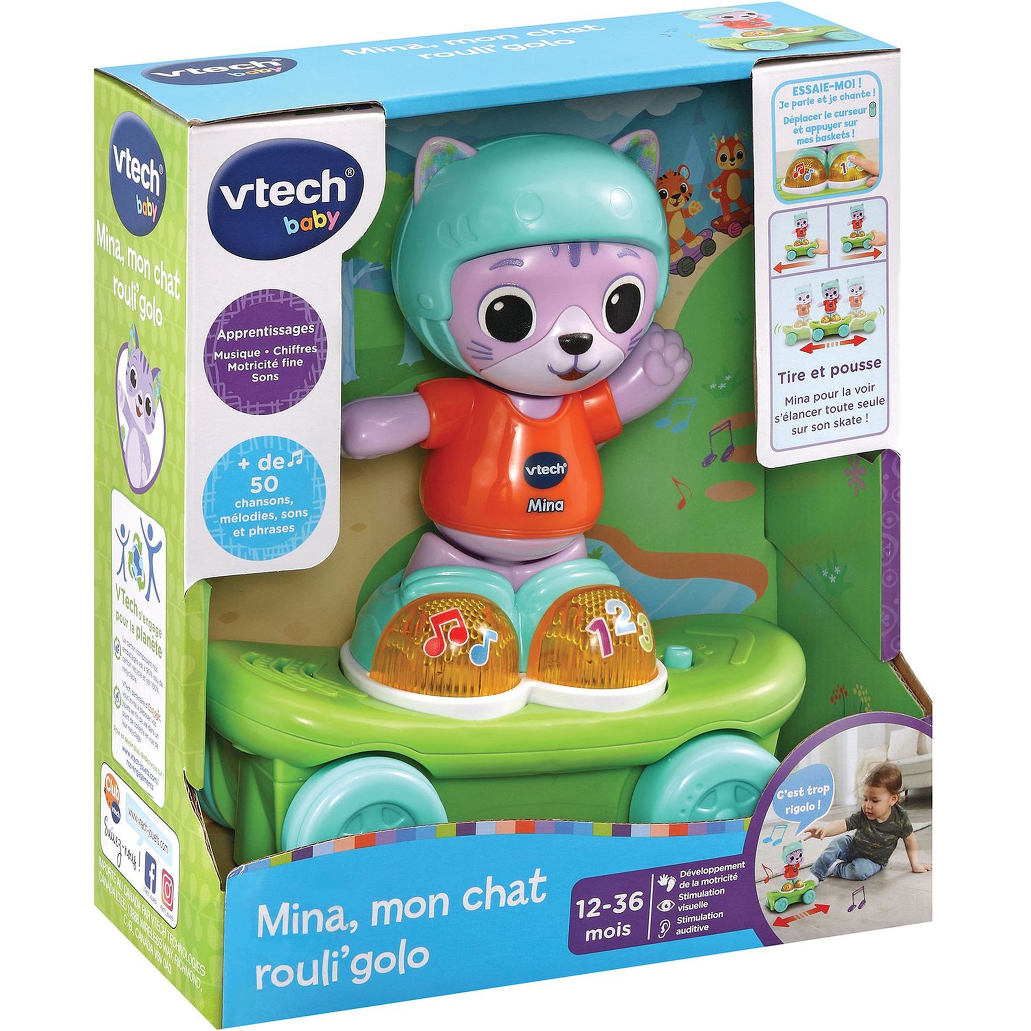 Voir la diapositive 2 : VTECH BABY Mina, mon chat rouli' golo