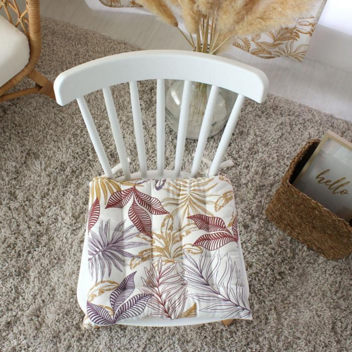 Paris Prix Galette de Chaise Piquée  Hévéa  38x38cm Multicolore