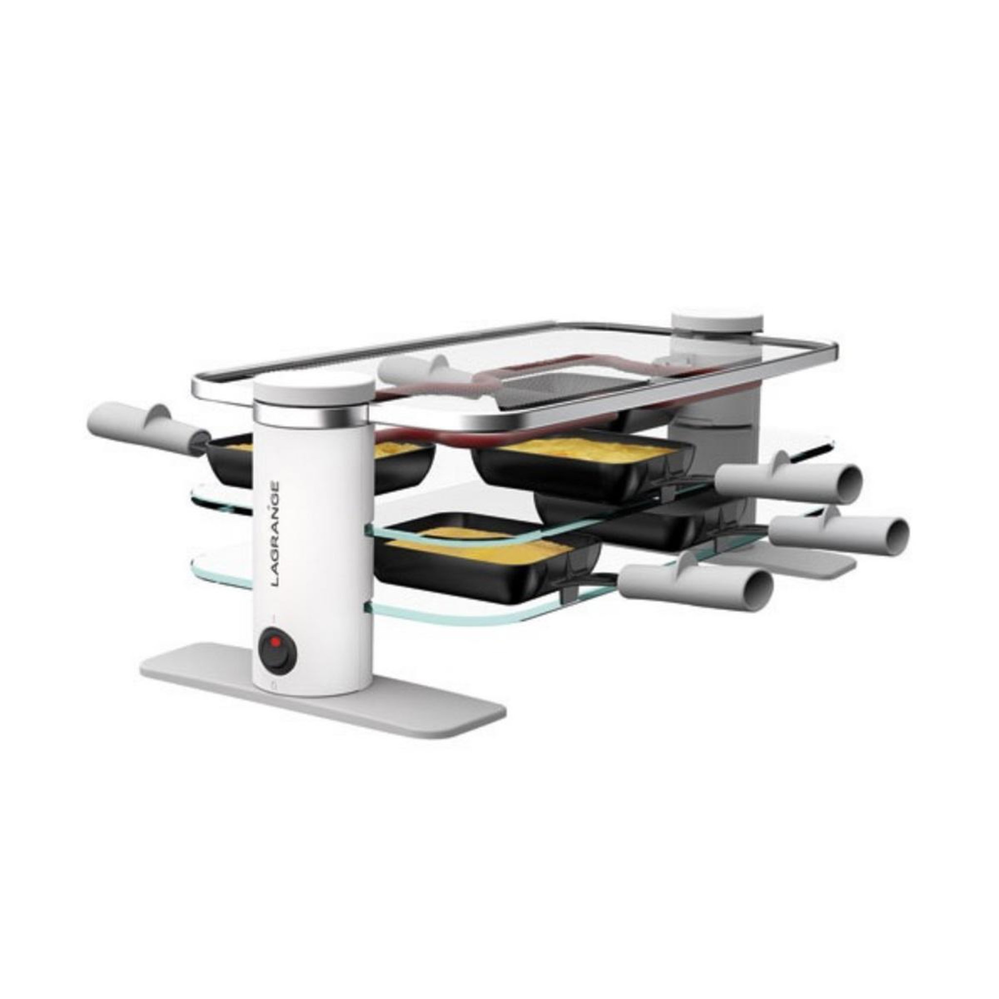 Voir la diapositive 2 : LAGRANGE Appareil à raclette 8 personnes 1000w - 79801