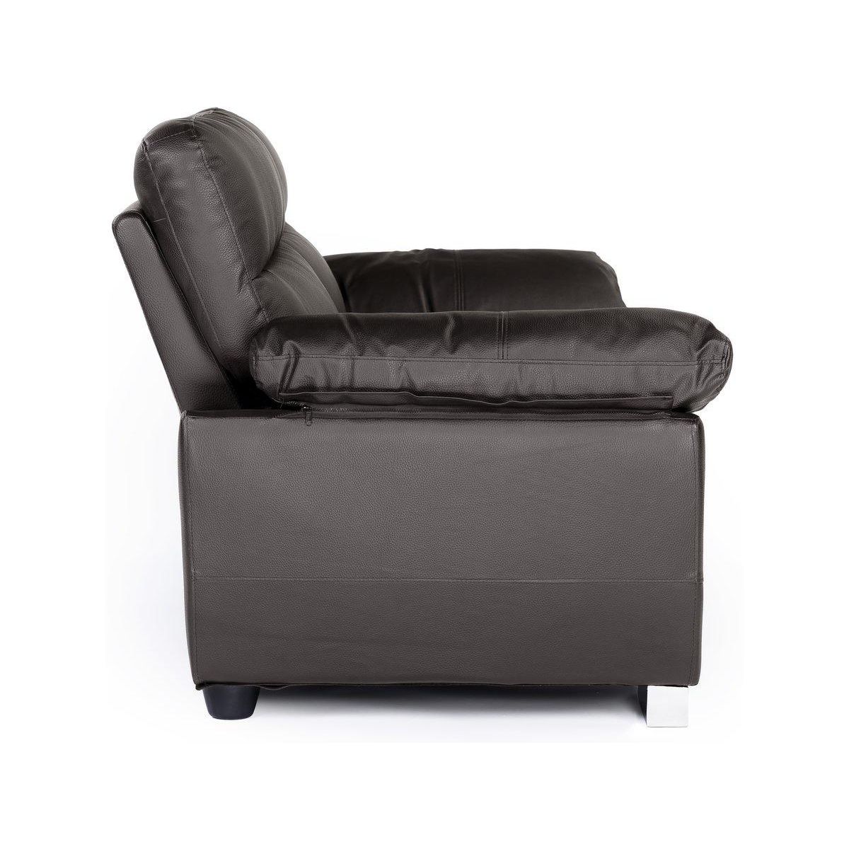 Habitat et Jardin Canapé fixe en cuir reconstitué et PVC  Dallas  - 169 x 88 x 90 cm - 2 places - Chocolat