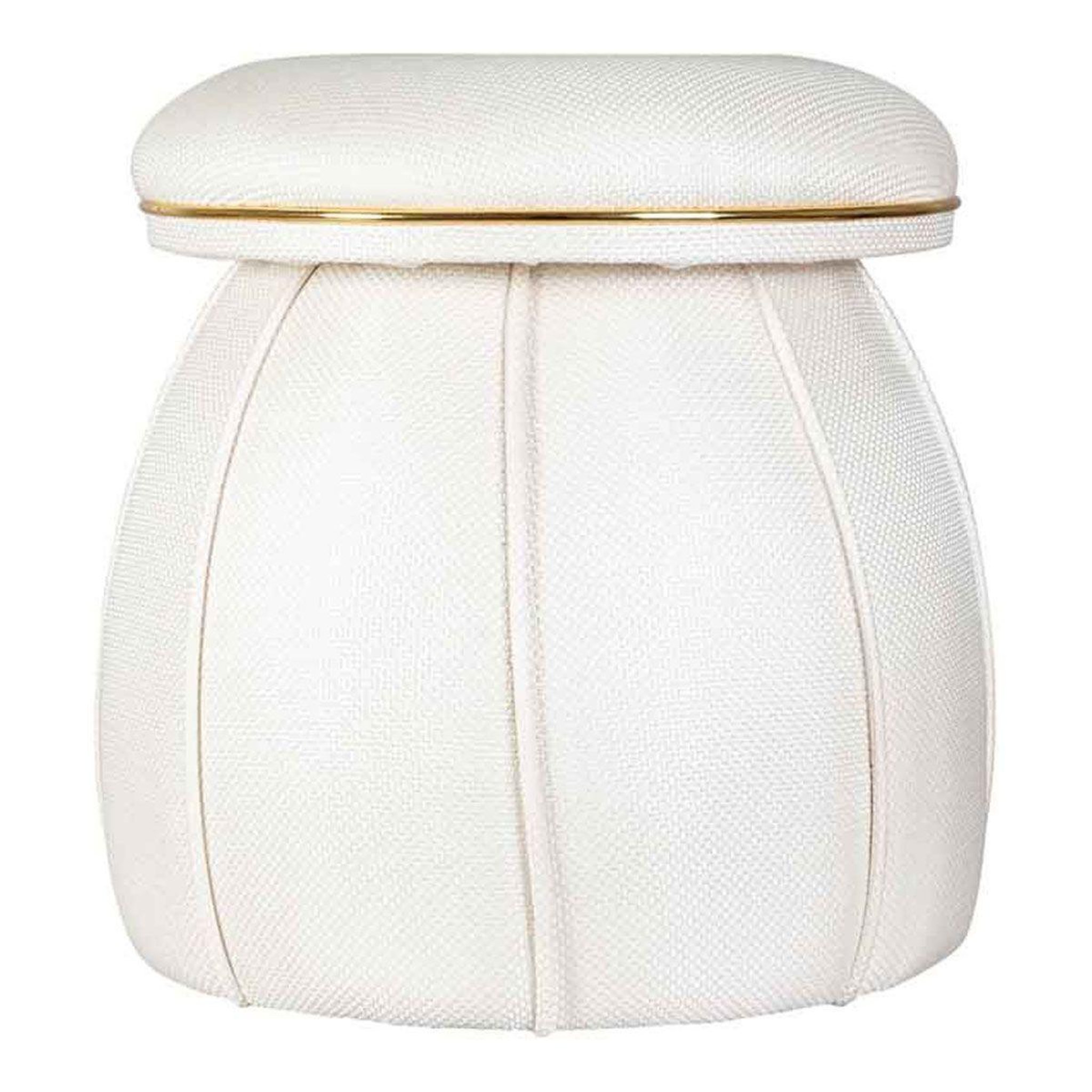 Paris Prix Tabouret Design  Corin  55cm Ivoire & Or
