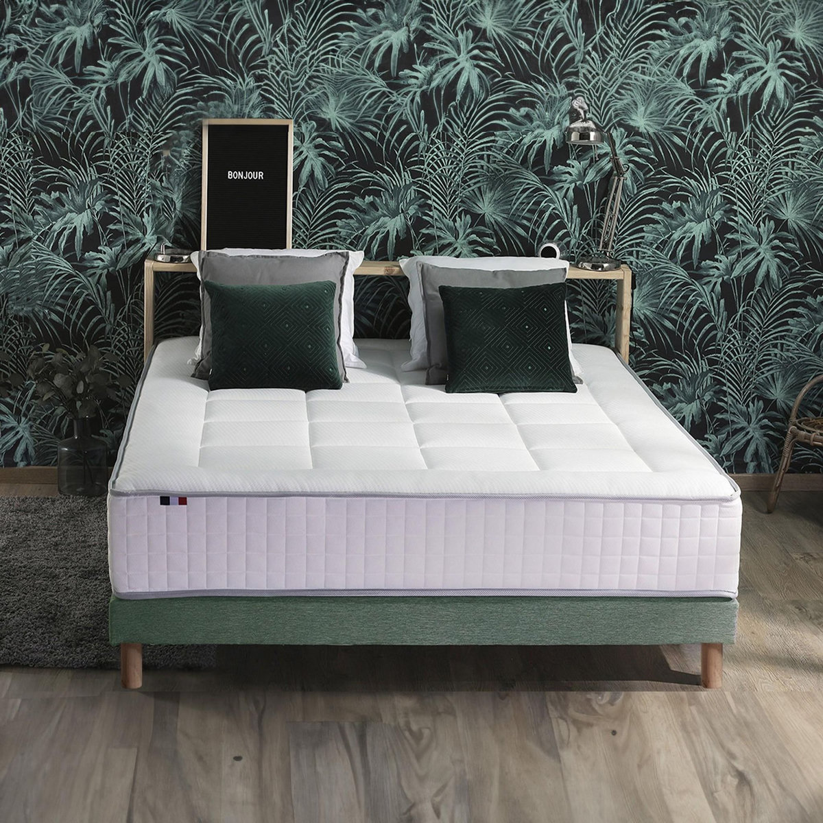 IDLITERIE Ensemble BELLAGIO 2, matelas mémoire de forme, sommier et couette