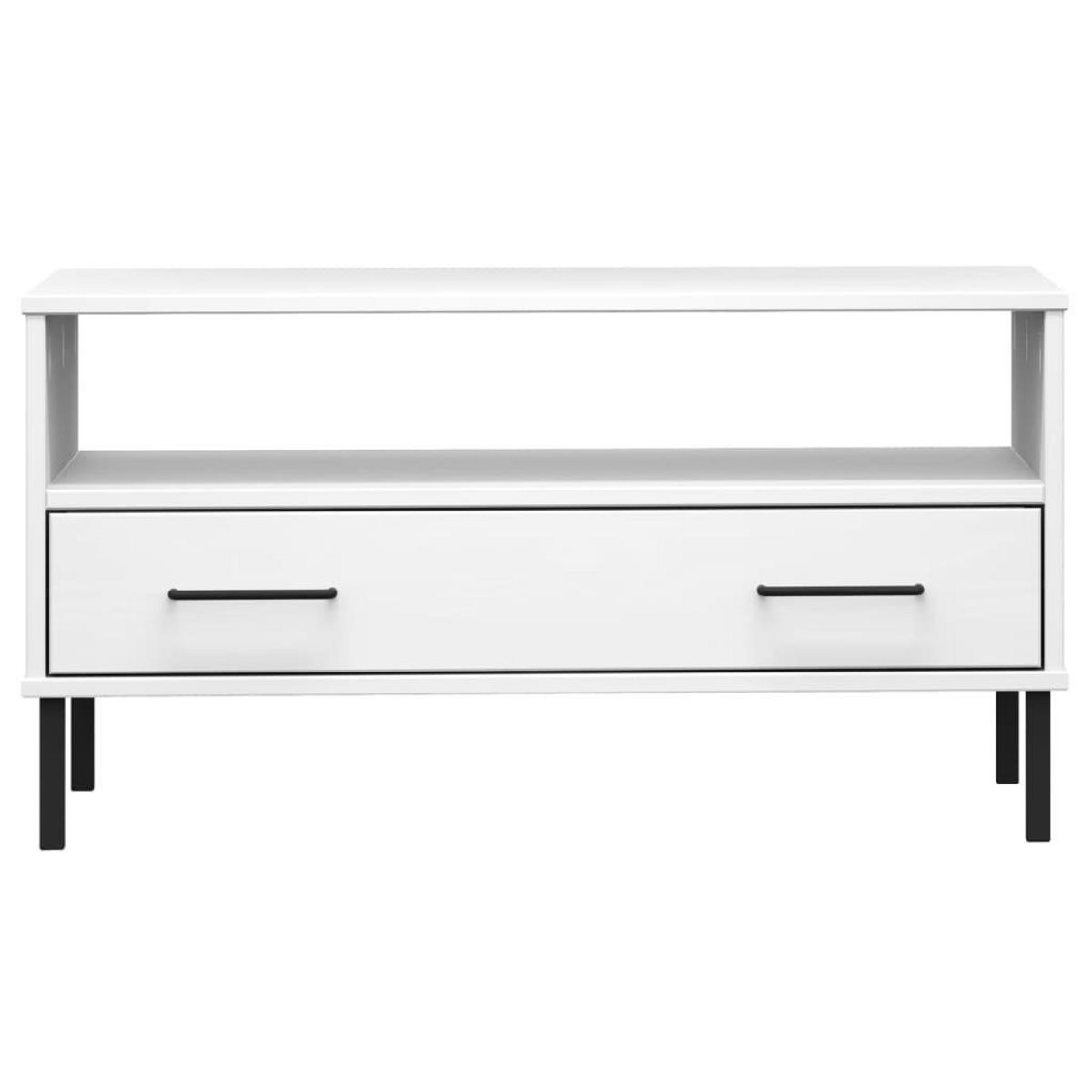 VIDAXL Table basse avec pieds en metal Blanc 85x50x45 cm Bois OSLO