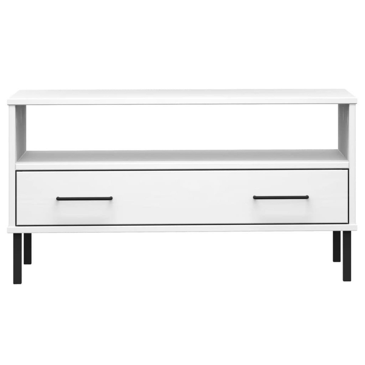 VIDAXL Table basse avec pieds en metal Blanc 85x50x45 cm Bois OSLO