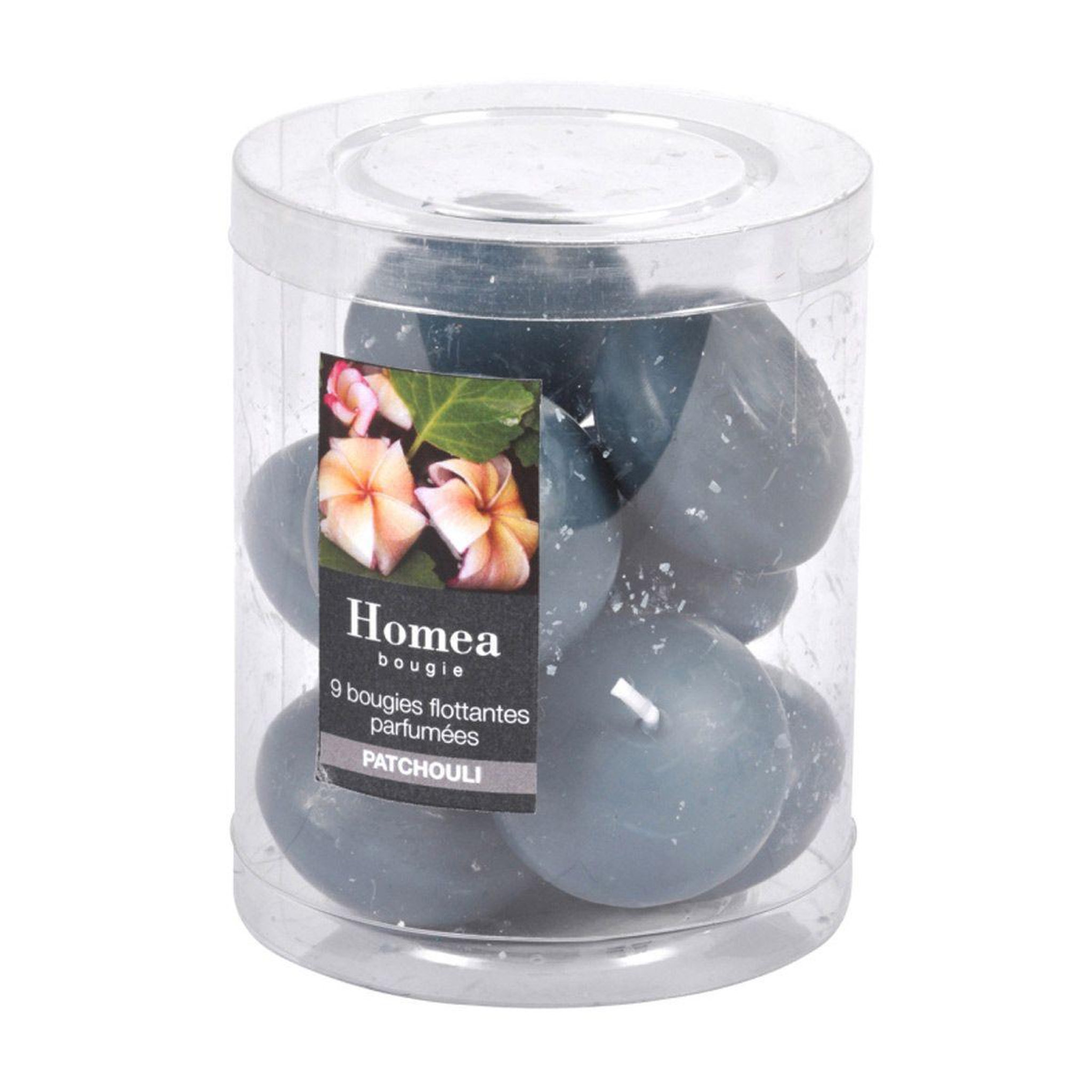 Voir la diapositive 1 : HOMEA Lot de 9 bougies flottantes  essentiel  3cm patchouli