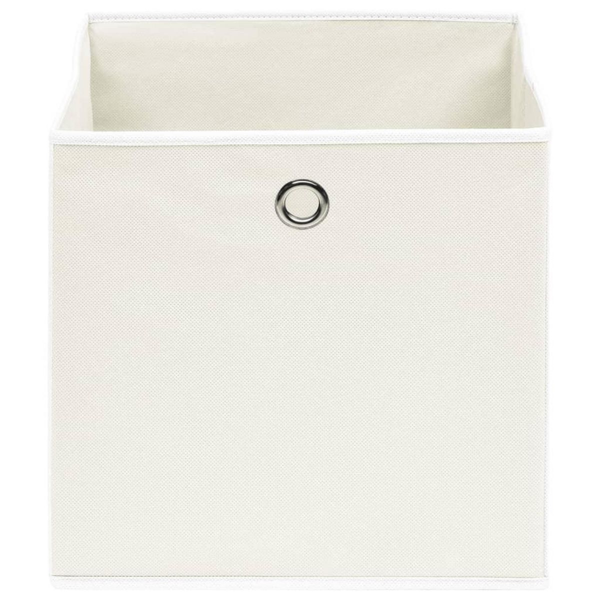 VIDAXL Boîtes de rangement 10 pcs Blanc 32x32x32 cm Tissu