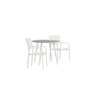 Voir la diapositive 3 : Paris Prix Ensemble Table de Jardin & 2 Chaises  Break & Santorini  90cm Gris & Blanc