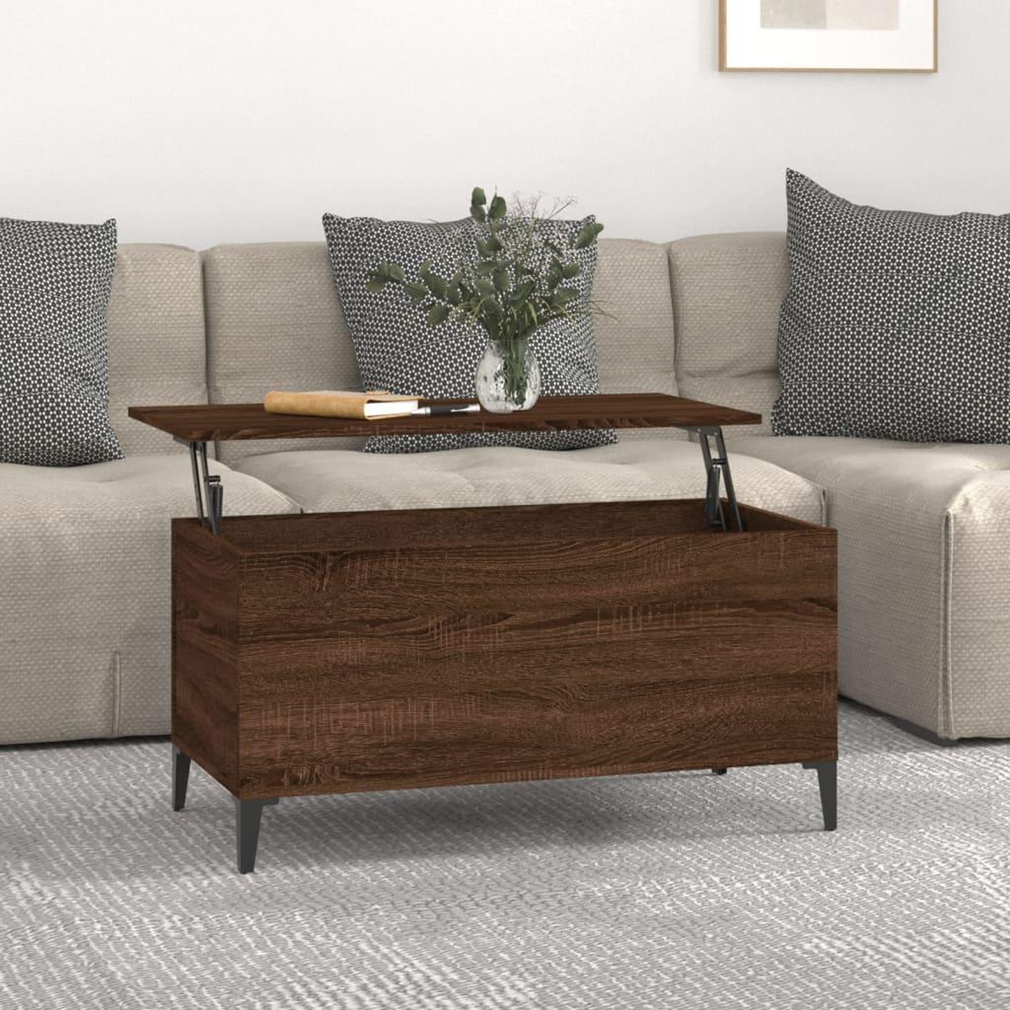 Voir la diapositive 1 : VIDAXL Table basse Chene marron 90x44,5x45 cm Bois d'ingenierie