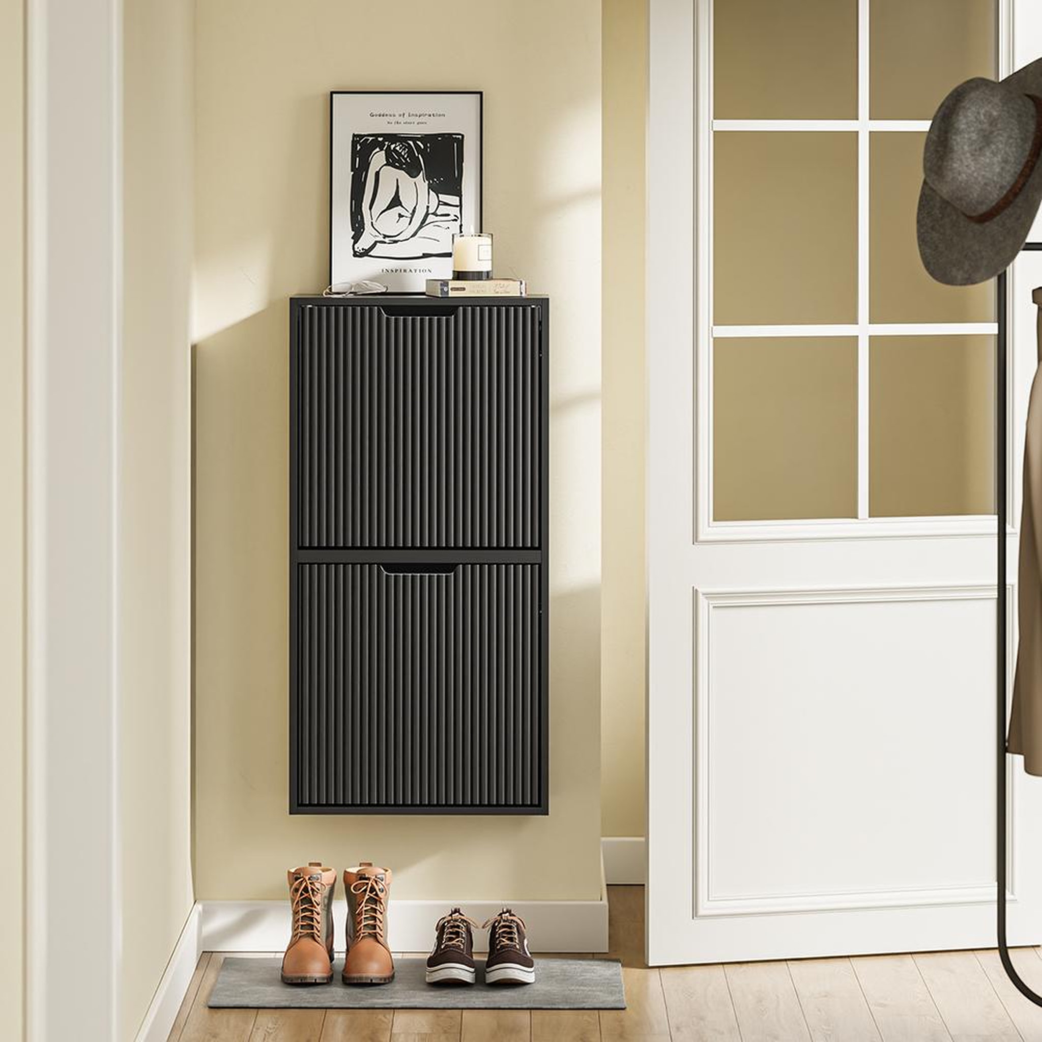 Voir la diapositive 6 : SOBUY Armoire à chaussures Noir 50x19x99 cm FSR204-SCH