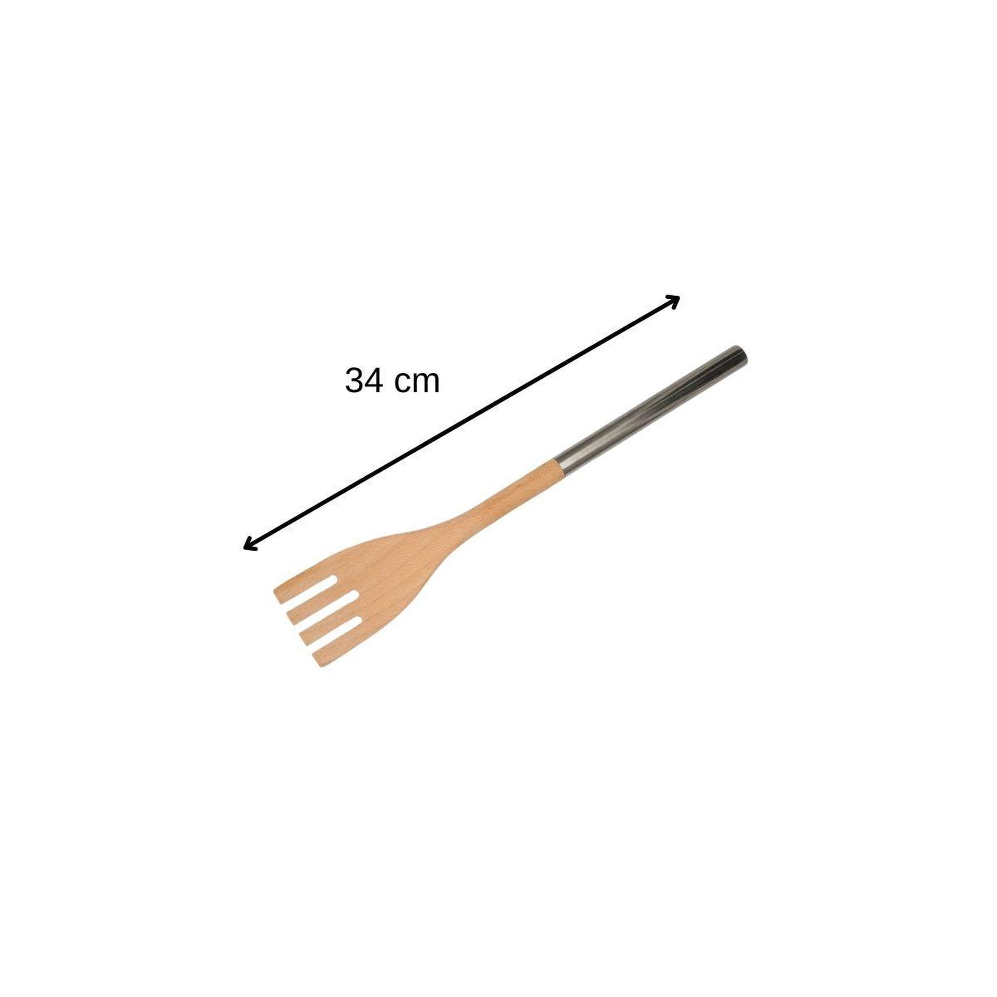 Voir la diapositive 3 : Fackelmann Cuillère en bois ajourée avec manche inox 34 cm en tout fackelmann boissellerie