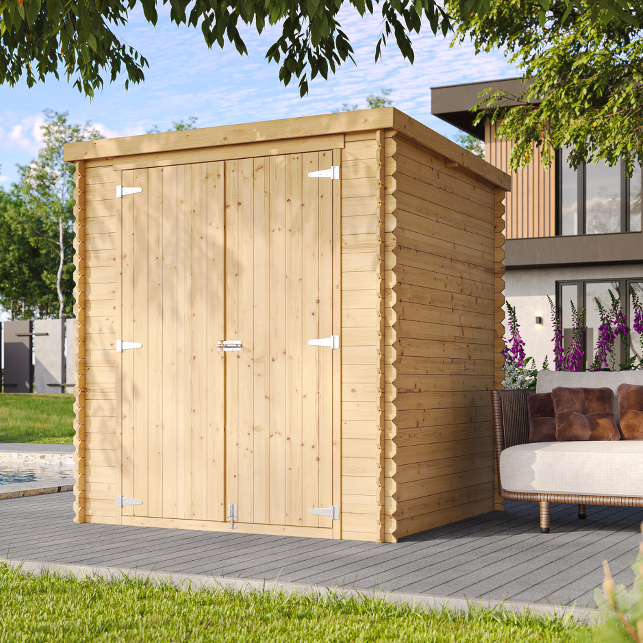 Voir la diapositive 4 : TIMBELA Abri de Jardin en Bois 3,53 m², Cabanon de Jardin Extérieur, avec sol imprégné M309C1+M309G
