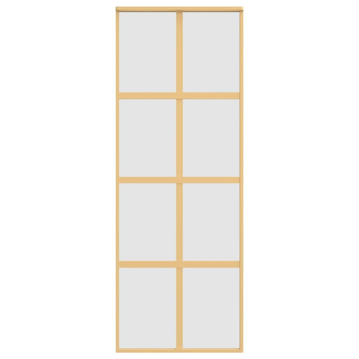 VIDAXL Porte coulissante dore 76x205 cm verre ESG depoli et aluminium