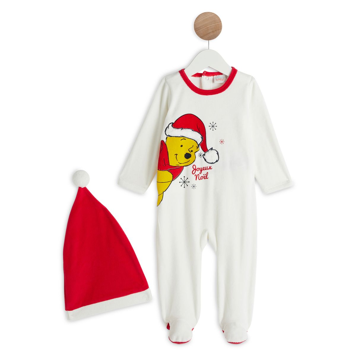 INEXTENSO Dors bien velours noël avec bonnet bébé garçon