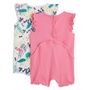 Voir la diapositive 2 : IN EXTENSO Lot de 2 combishorts bébé fille