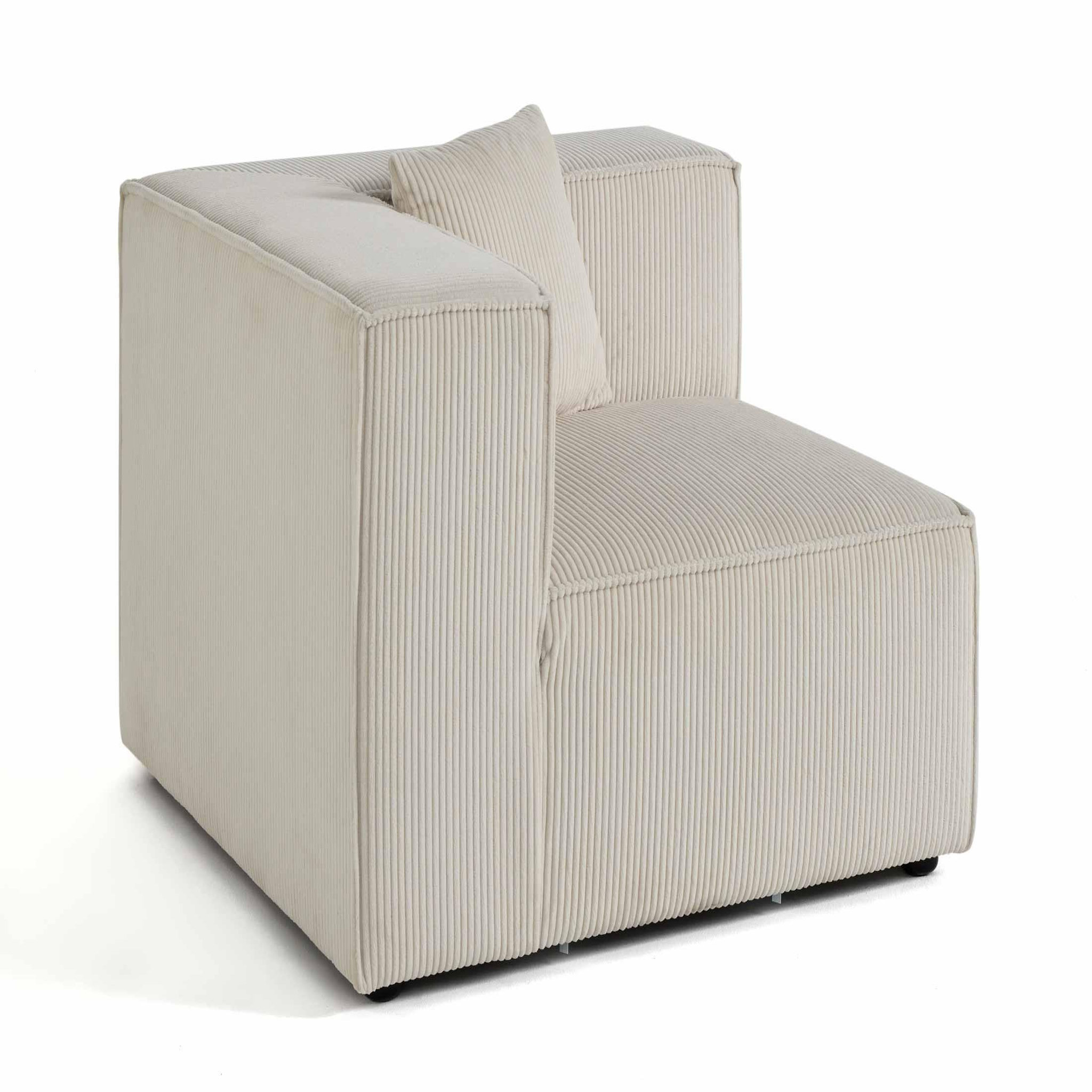 Voir la diapositive 3 : BEST MOBILIER Arty - module d'assise d'angle réversible - en velours côtelé