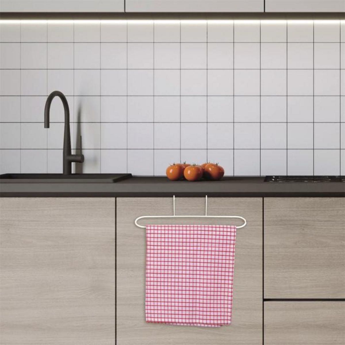 Paris Prix Porte-Serviette en Métal  Pour Porte  27cm Blanc