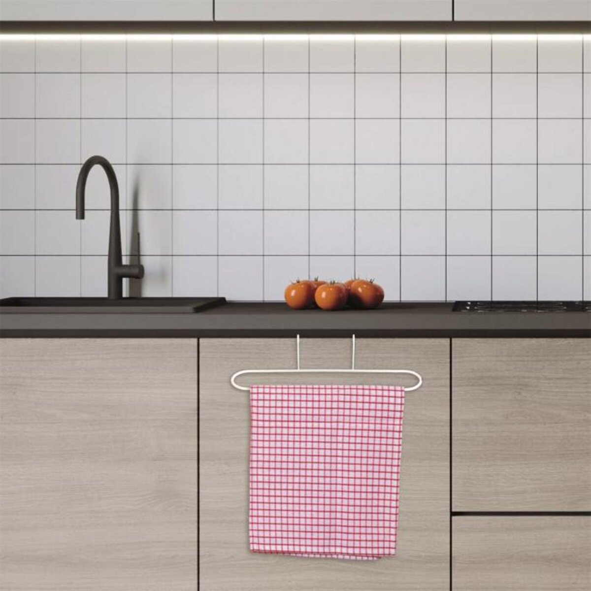 Paris Prix Porte-Serviette en Métal  Pour Porte  27cm Blanc