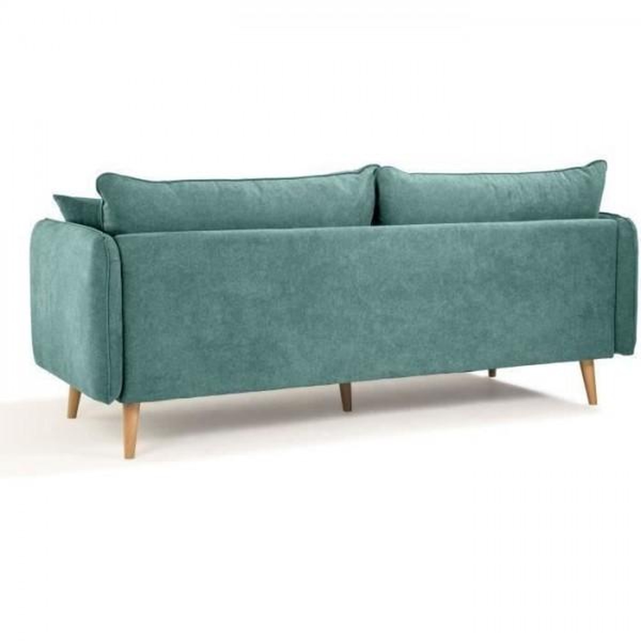 Voir la diapositive 6 : MARKET24 HEXAGONE - DAREN Canapé Fixe 3 places - Tissu Bleu - L 207 x P 90 x H 88 cm