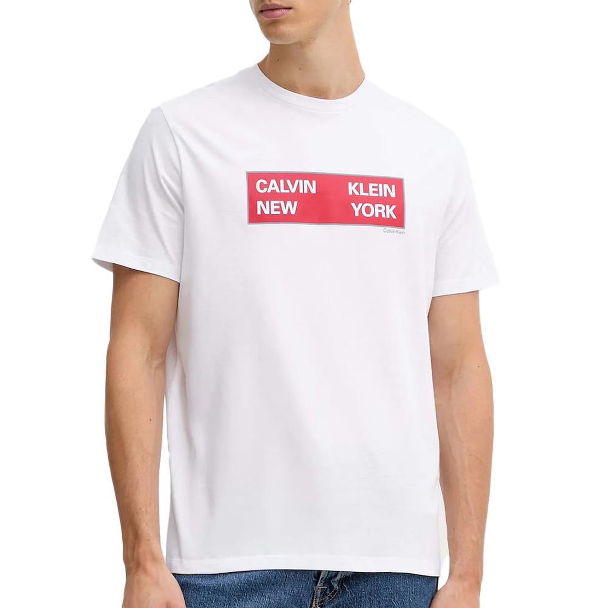 CALVIN KLEIN JEANS T-Shirt Blanc Homme Calvin Klein Jeans Ckny LV04RD816G. Coloris disponibles : Blanc