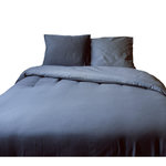 TOILINUX Parure de lit 2 places Gypsy avec imprimé nid d'abeille - Longueur 240 cm x Largeur 220 cm - Gris foncé