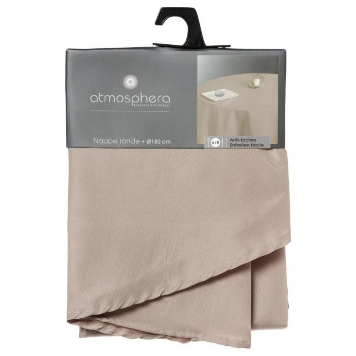 ATMOSPHERA Nappe Antitache Ronde  Unie  180cm Lin