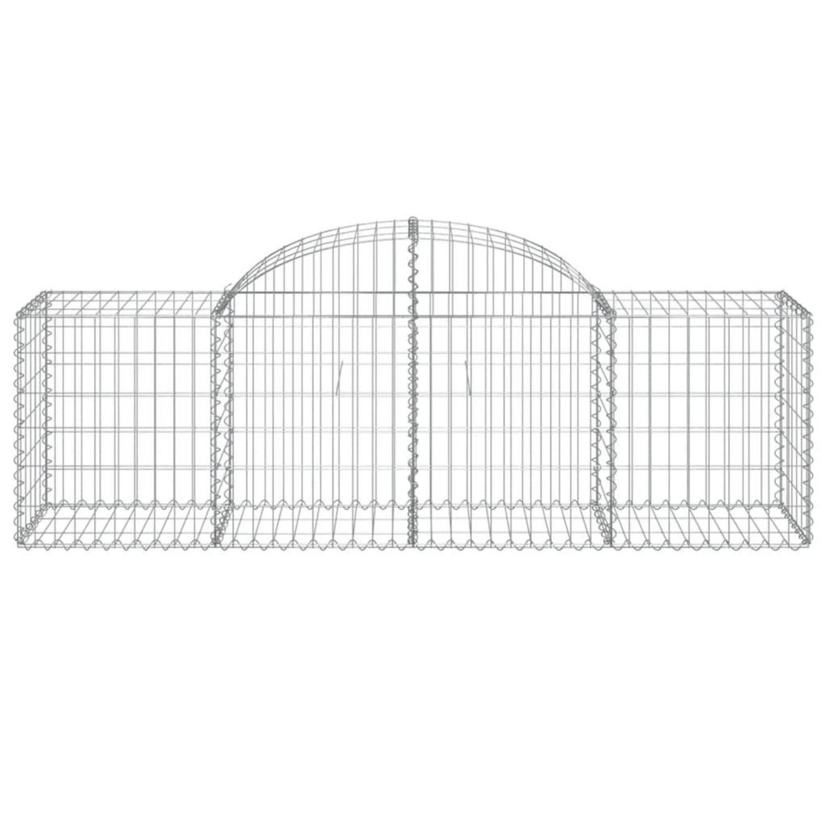 VIDAXL Paniers a gabions arques 2 pcs 200x50x60/80 cm Fer galvanise