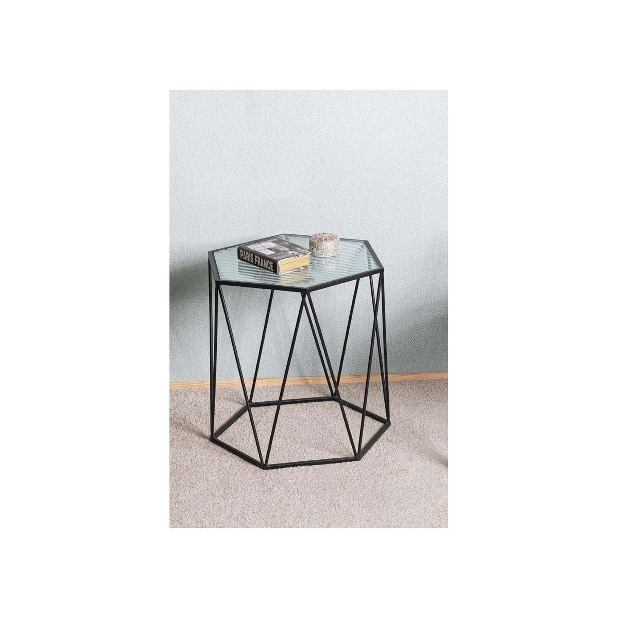 Voir la diapositive 6 : Paris Prix Table d'appoint design  ondulé  46cm noir