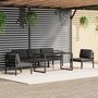 Voir la diapositive 1 : VIDAXL Salon de jardin 6 pcs avec coussins Aluminium Anthracite