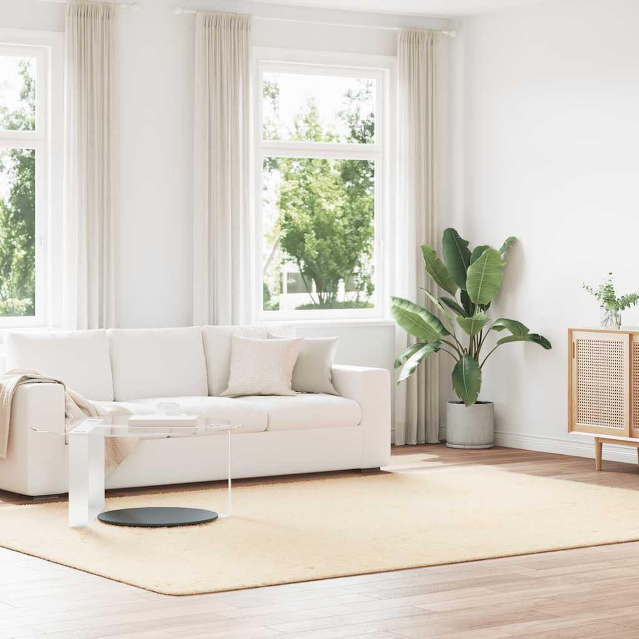 VIDAXL Tapis shaggy a poils longs NAVARRA creme 240x340 cm polyester