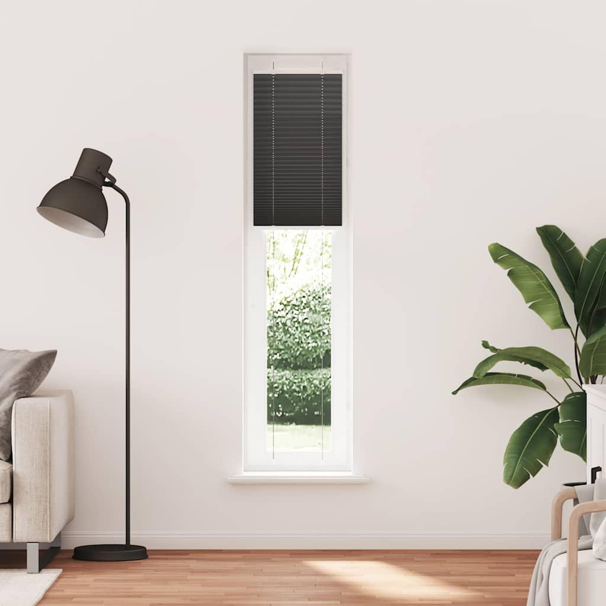 Voir la diapositive 2 : VIDAXL Store plisse noir 50x200 cm largeur du tissu 49,4 cm polyester