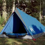 VIDAXL Tente de camping 2 personnes bleu impermeable