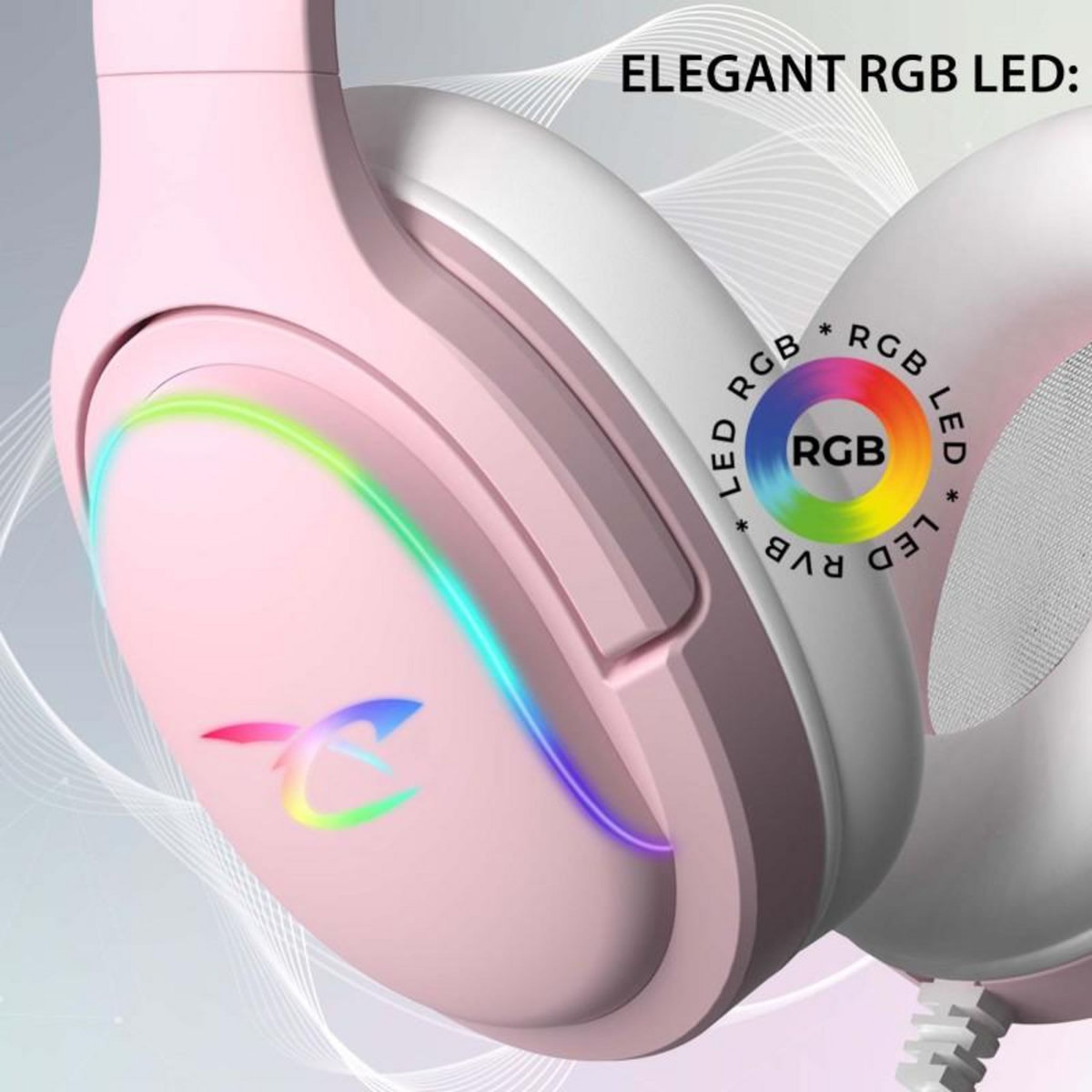 Subsonic Casque audio gaming LED Spectra - Rose