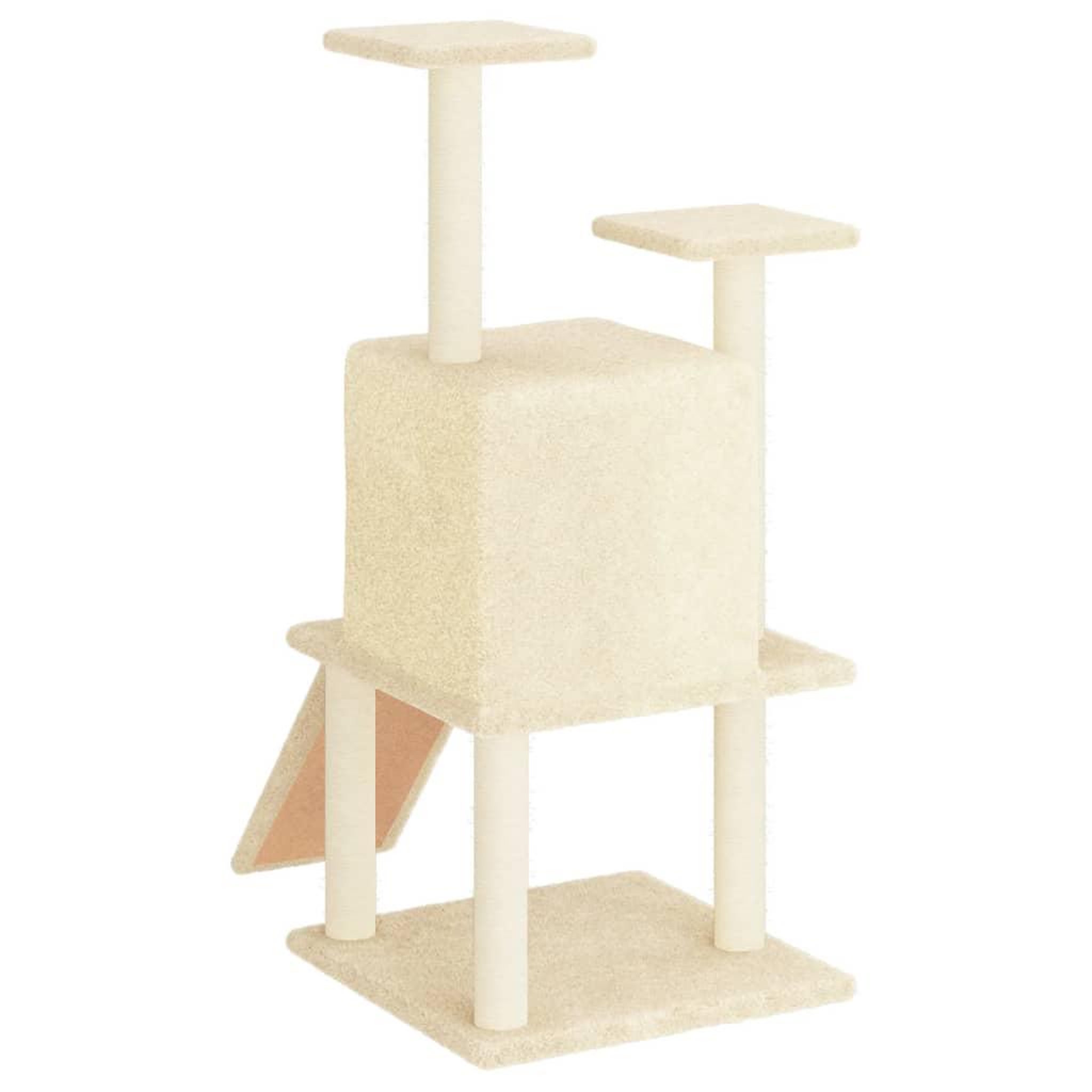 Voir la diapositive 5 : VIDAXL Arbre a chat avec griffoirs en sisal creme 110 cm