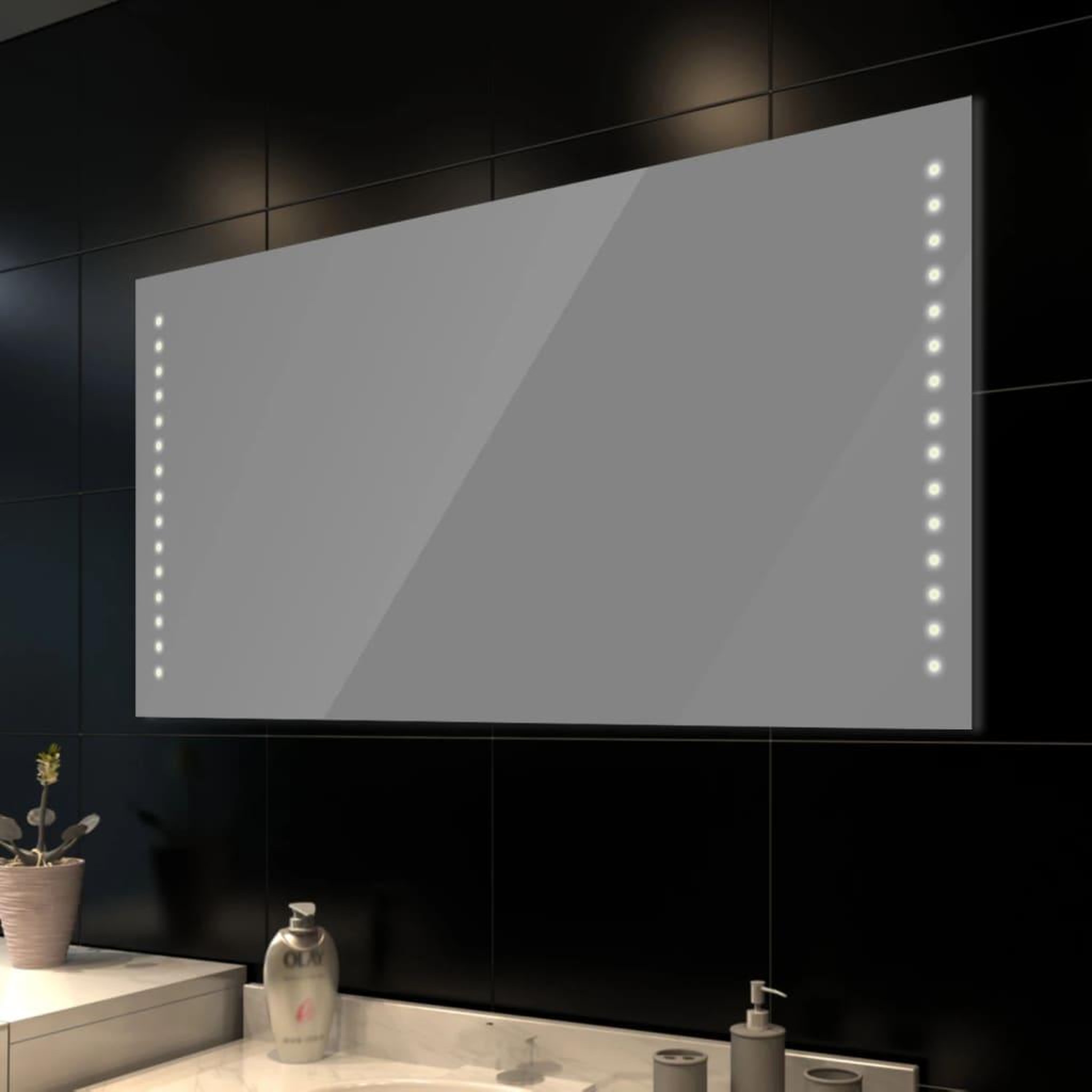 Voir la diapositive 1 : VIDAXL Miroir de salle de bain avec lumieres LED 100 x 60 cm (L x H)
