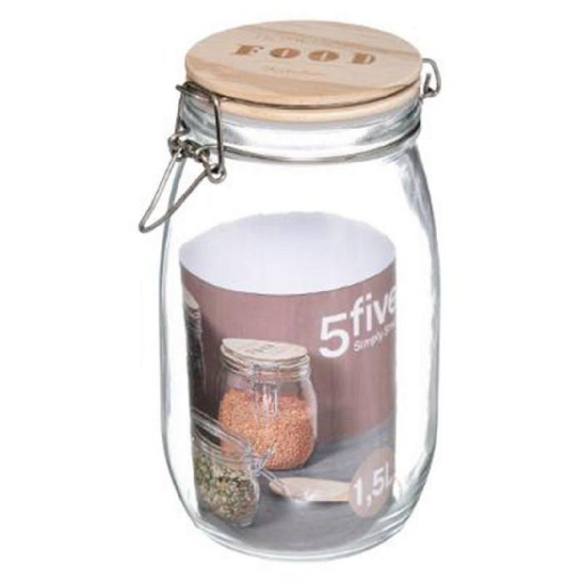 FIVE Bocal en Verre  Wording  1,5L Transparent