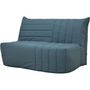 Voir la diapositive 3 : MARKET24 Banquette BZ 2 places BECCI - Tissu bleu de prusse - Matelas Bultex - L142 x P101 x H95cm - Fabrication française