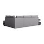 Voir la diapositive 5 : LOUNGITUDE Canapé d'angle réversible convertible SEVARA 4 places - PU et tissu Gris - Coffre de rangement - L267 x P200 x H90 cm