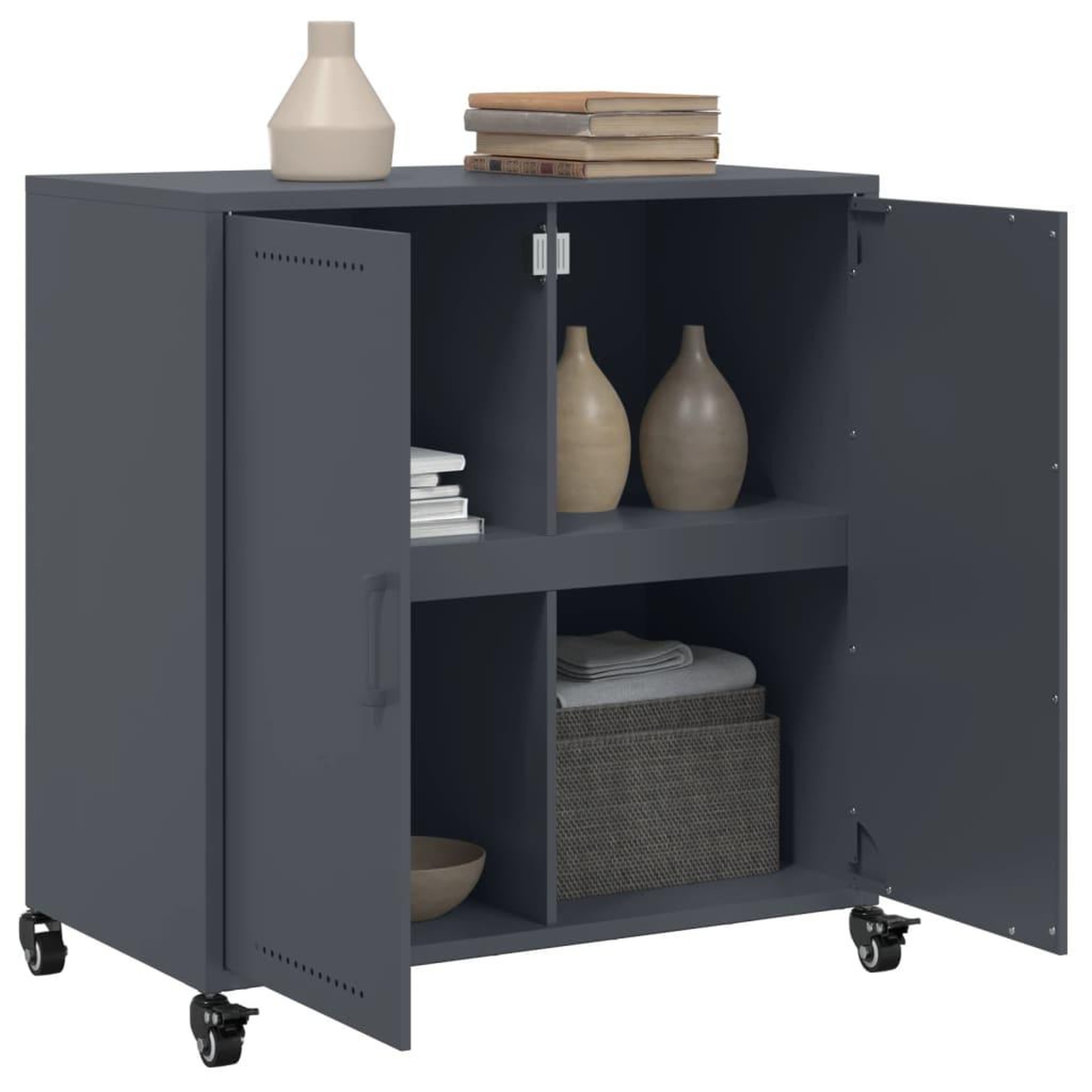 Voir la diapositive 5 : VIDAXL Buffet anthracite 68,5x39x72 cm acier